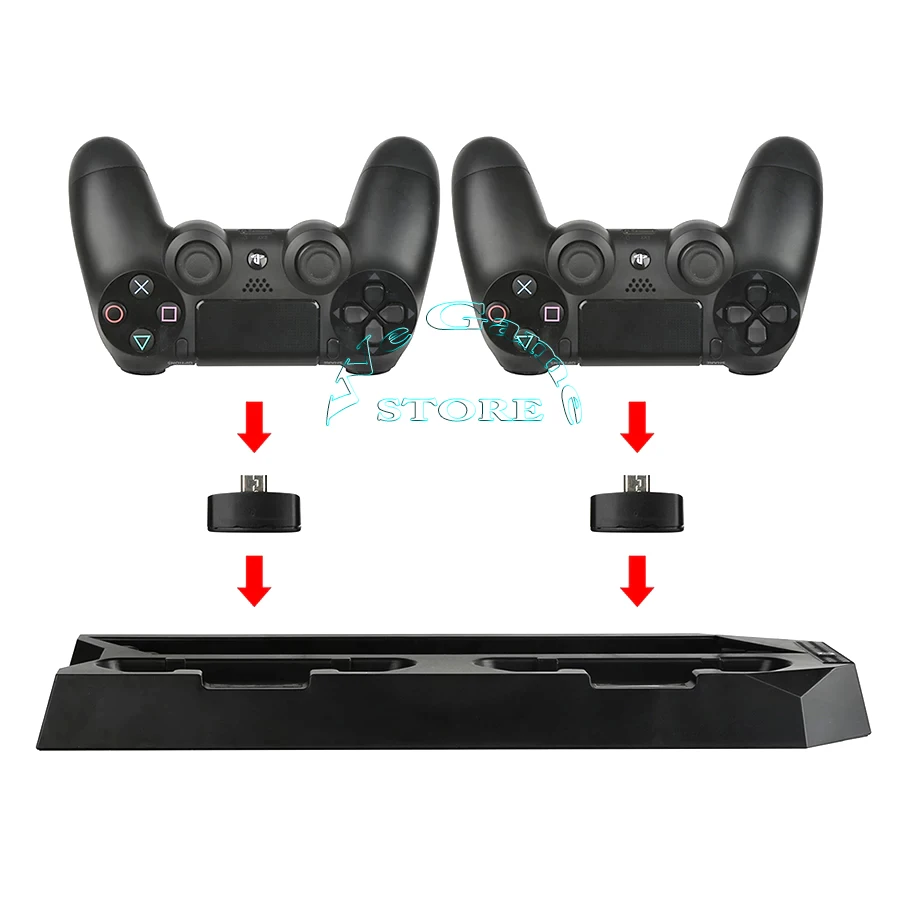 PS4 Slim Console Вертикальная охлаждающая подставка PS 4 контроллер зарядная станция с 3 концентратор порта для playstation 4 тонкие аксессуары