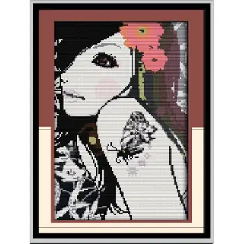 

Joy Sunday Gentle And Lovely Home Decor Chinese Counted Printed Canva Cross Stitch Pattern DIY 11&14CT Embroidery Needlework Set