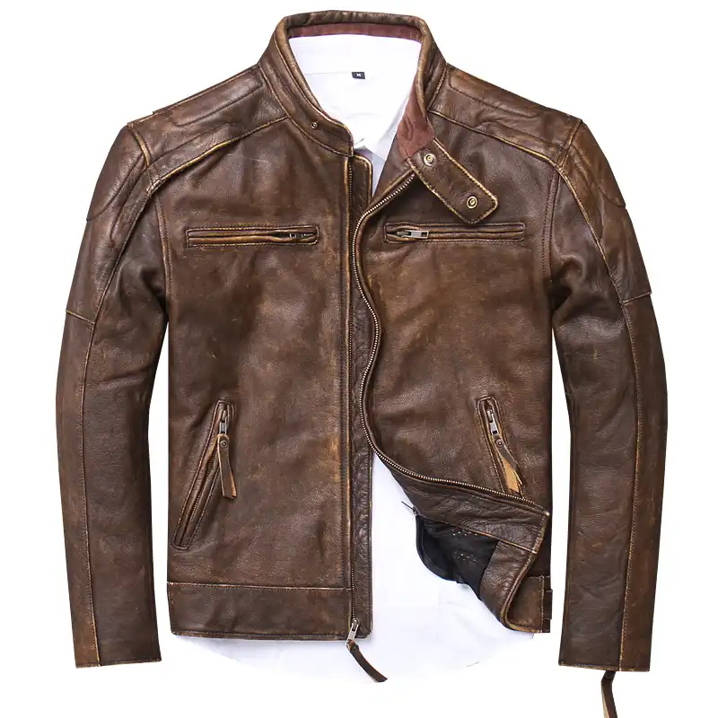 jaqueta de couro masculina usada