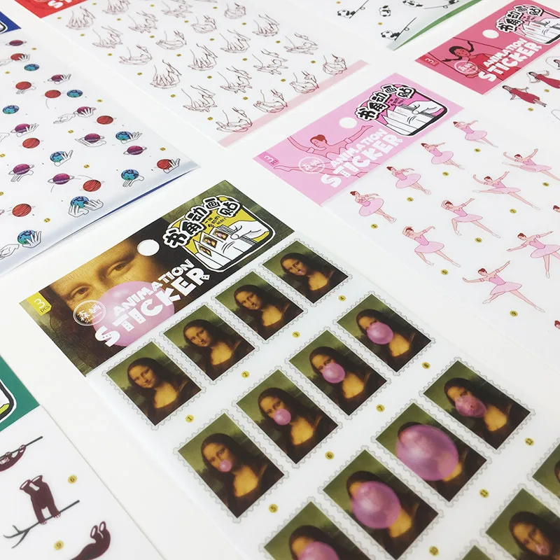 3 шт./компл. Мона Лиза анимационная наклейка для балерины декоративная книг углов