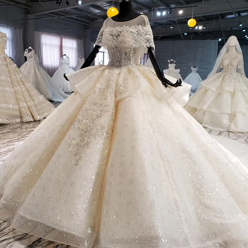 BacklakeGirls размера плюс Сверкающее свадебное платье 2020 Bodas Иллюзия o образным