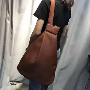 

Women's backpack personalized leather soft leather backpack fashion creativity