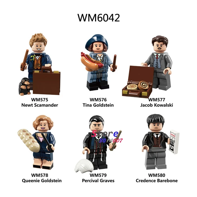 10Set-WM575-580 10 компл. Магический фильм серии 1 Волдеморт Добби Гермиона Рон Moody Bole строительные блоки игрушка модель кирпич дети Гарри - Цвет: 10Set-WM575-580