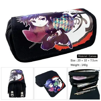 

Devil's Blade Anime Cartoon Ghost Out Blade Pencil Bag Stationery Box Multi-functional Double Zipper Pencil Wallet Storage Bag