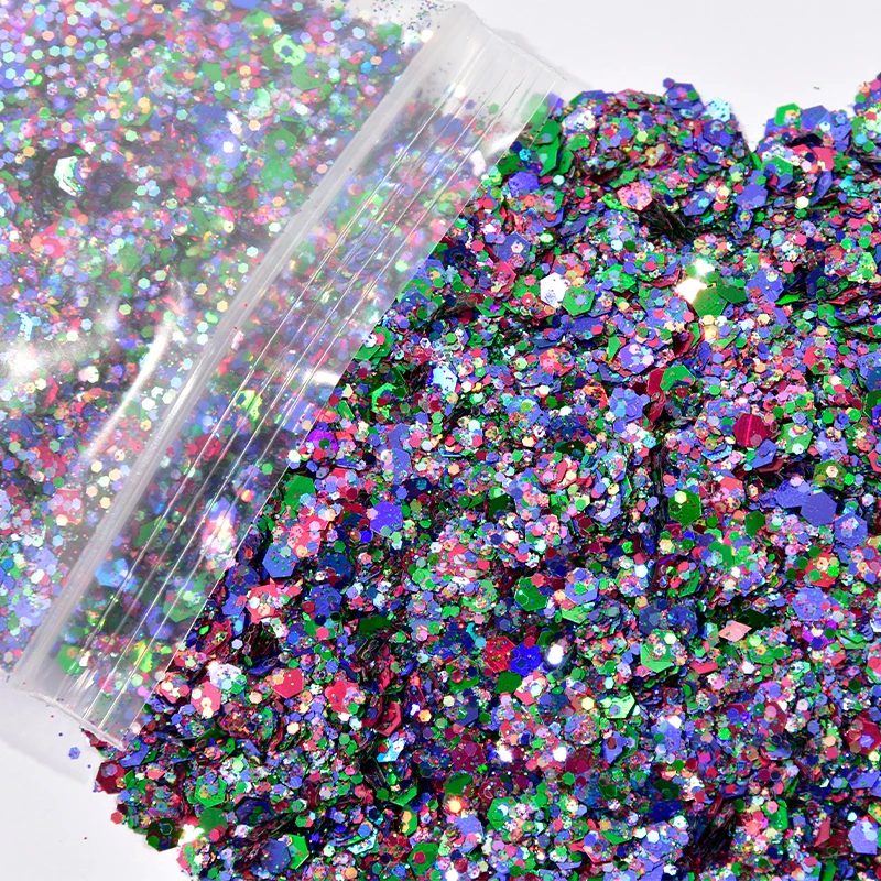 

1Pack/50g Nail Holo Mermaid Glitter Flakes Paillette Mix Chrom Powder For Nail Art Glitter Sequins UV Gel Polish Manicure MD##