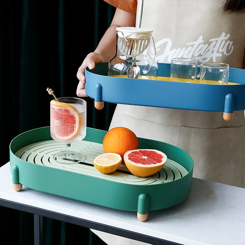 

Drain Tea Tray Storage Rack Nordic Simple Style Water Drying rack Household Tray Cosmetics Finishing Storage Rack