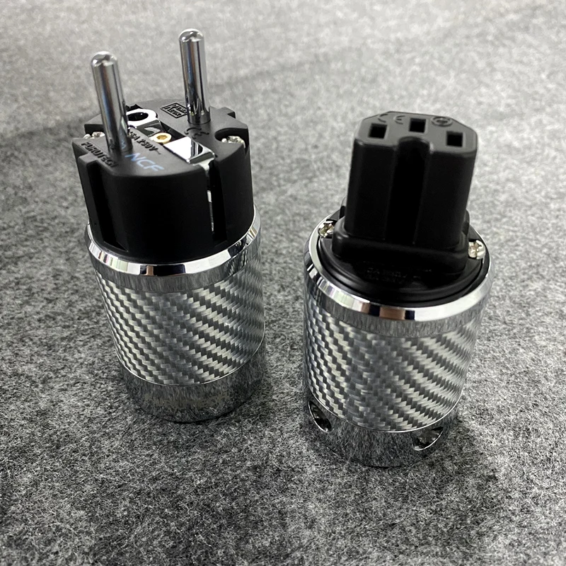 US $33.25 HiEnd Furutech AC Power Plug FI50 NCF Nano Crystal IEC Connector Carbon Fiber Rhodium Plated Audio Cable Adapter