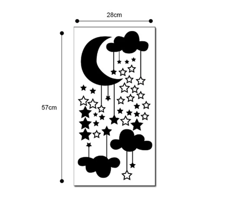 Наклейка на стену, детская комната, облако, звезды и луна, настенная наклейка, искусство, домашний декор, Фреска, облака, детская, для спальни, Декор, наклейка