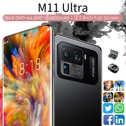 M11 Ultra 7.3-inch 4G call full-screen HD display mobile phone 16GB+1T RAM New version of smart phone Qualcomm 888