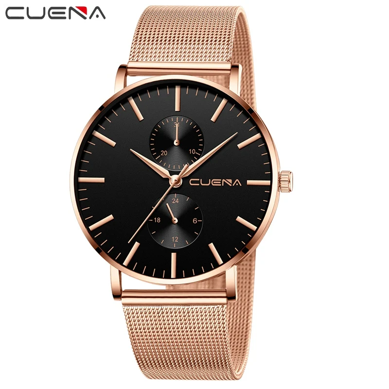 CUENA Man Watches Luxury Brand Business Elegant Fashion Men's Wristwatch Clock Stainless Steel Metal Men's Dress Watch Relogio 4