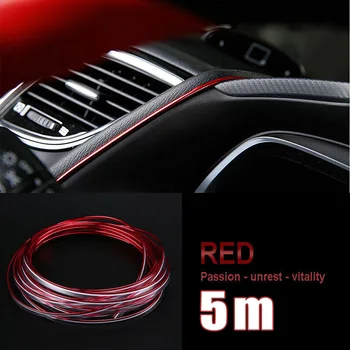 

5M Red Flexible Car Styling Interior Molding Trim Decor Strip Line Gap Filler