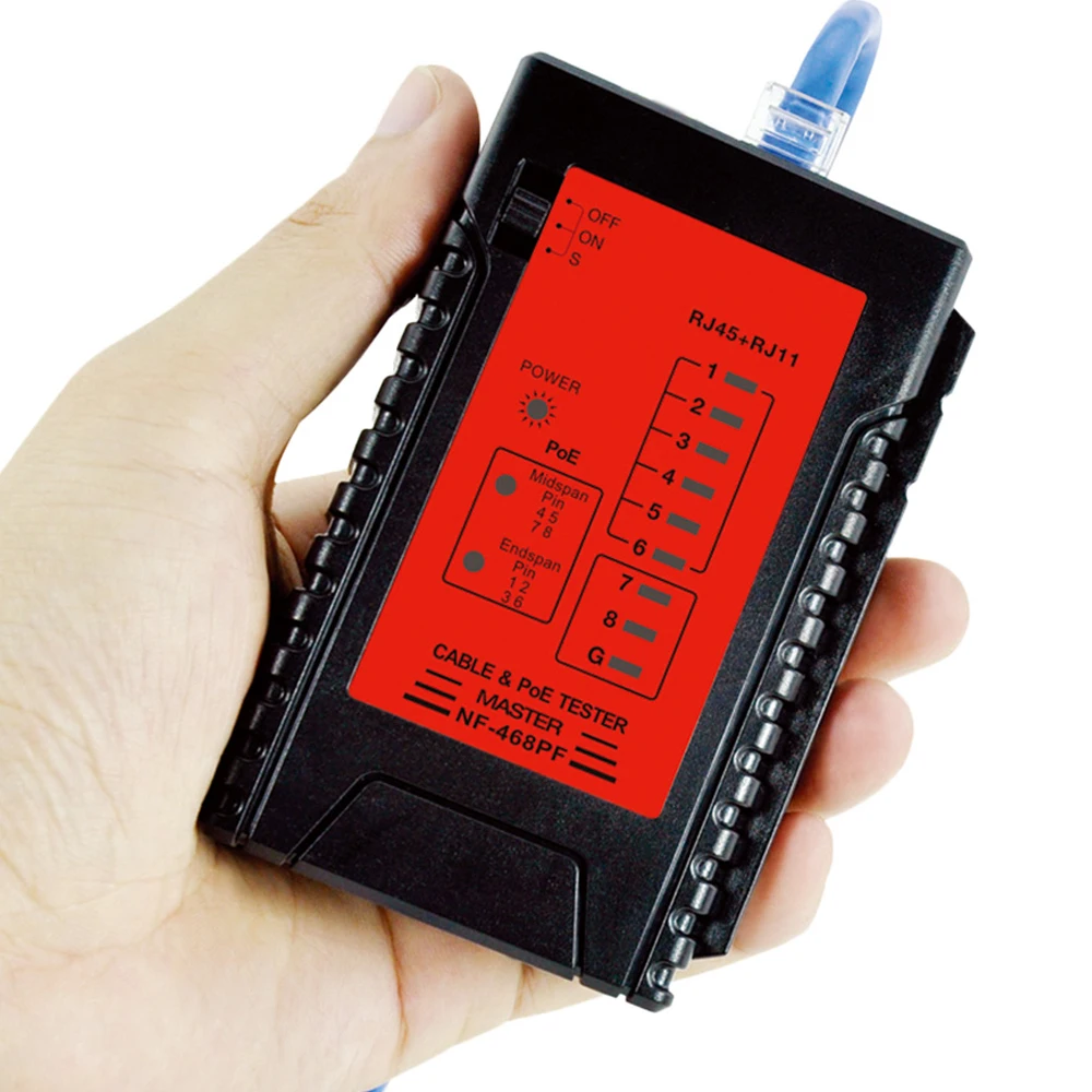 NF-468PT/NF-468PF тестер сетевого кабеля RJ45 RJ11 тестер PoE для кабель Ethernet LAN стационарный телефон проводное тестирование инструмент