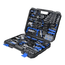  198Pcs Hand Tool Set DIY Home Repair Tool Kit Woodworking Tools Bag Car Repair Tool Set Wrench Saw Screwdriver By PROSTORMER 