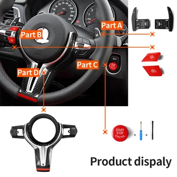 

Carbon Fiber Steering Wheel Cover For BMW1 2 3 4 5 6 7 Series X1 X2 X3 X4 X5 X6 X7 M3 / M4 Thong Trim Hollow Dry Carbon Fiber