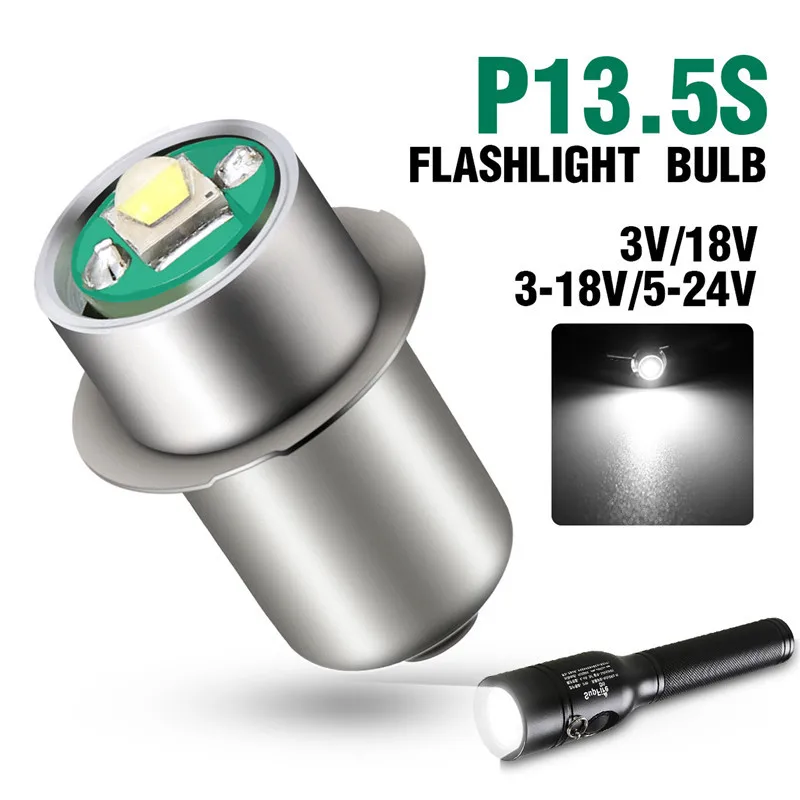 3W P13.5S светодиодный фонарь для фонарей, светодиодный сменный фонарь, обновленный светодиодный фонарик, освещение 3V 18V DC3-18V/5-24 V