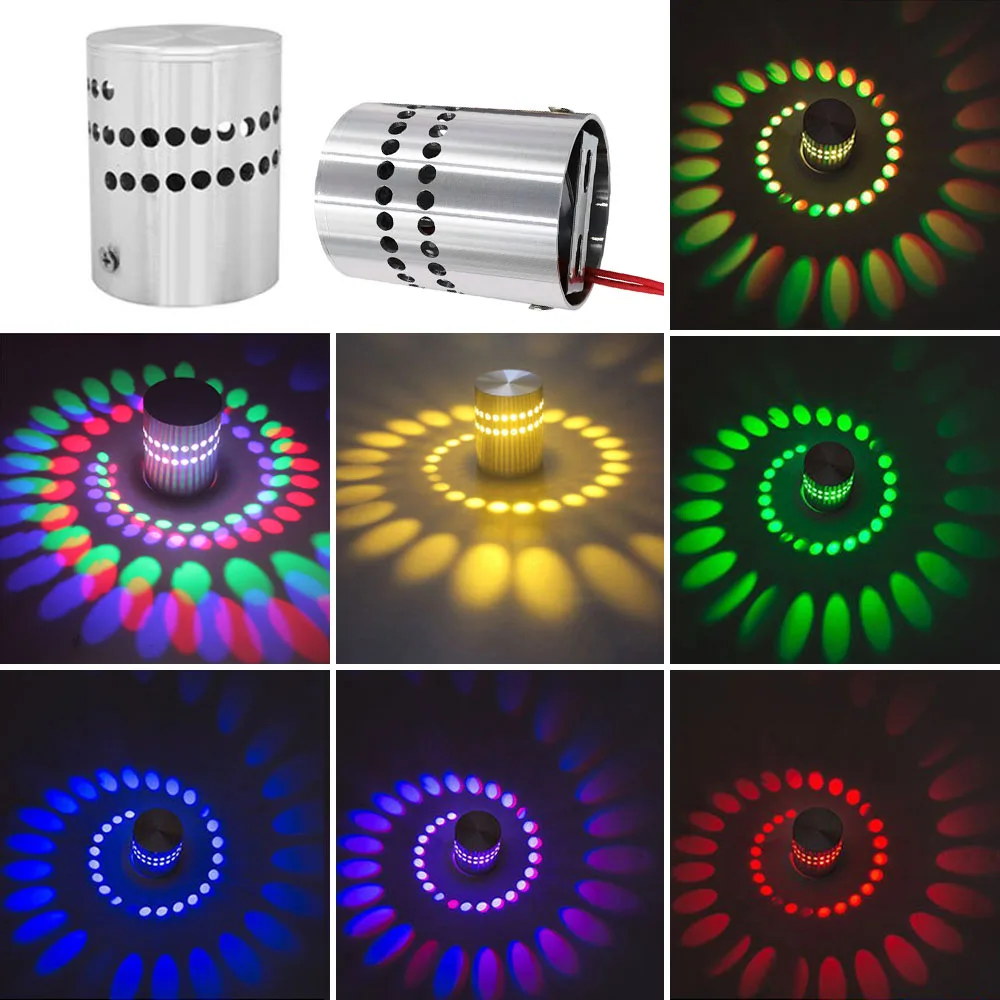 

3W LED Spiral Hole Wall Light Indoor Aluminum Modern Ceiling Lamp for Home Living Room Bedroom Corridor Bar Lighting Decoration