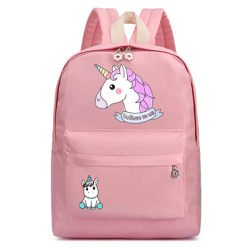 style2 pink Радужный рюкзак с единорогом, школьная сумка для студентов, модный рюкзак с граффити, повседневный рюкзак, многоцветная и многоцветная - Цвет: style2 pink