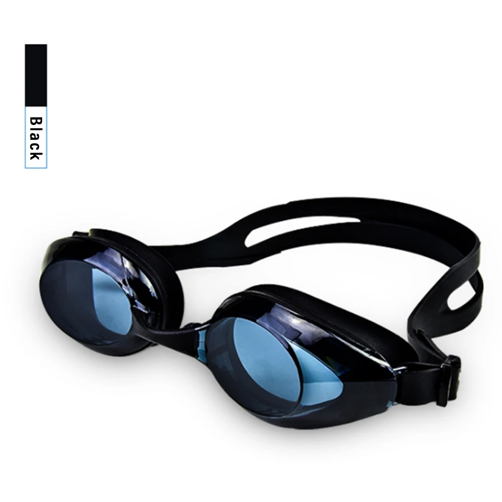 Women Swimming Goggles Anti Fog Uv Men Nose Bridge Adjustable Plating Waterproof Swim Glasses Professional Adult Eyewear Earplug - Цвет: Черный