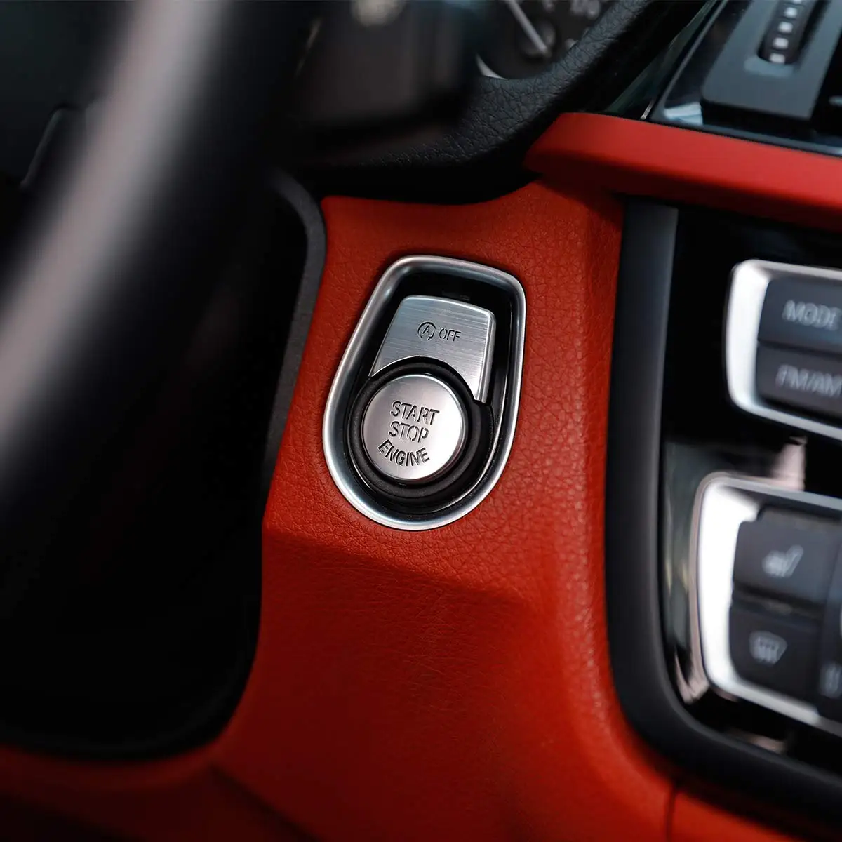 Engine Start Stop Switch Button Trim Cover for 1 2 3 4 3 Series GT F20 F30 F32 F34 Red