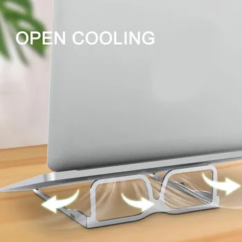 

New Glasses Shape Design Laptop Holder For Air Pro Notebook Foldable Aluminum Alloy Laptop Stand Laptop Paste Pad Holder
