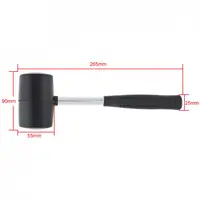 Rubber and Steel 400g Non-elastic Black Rubber Hammer Tile hammer with Round Head and Non-slip Handle DIY Hand Tool 3