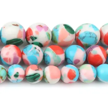 

Natural Malachite Shell Turquoises Round Loose Stone Beads Fit DIY Bracelet Beads For Jewelry Making 8 10 12 mm