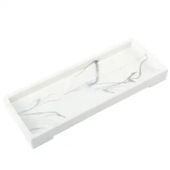 

Marble Pattern Storage Trays Jewelry Display Makeup Stand Holder Toilet Tank Storage Plate Bathroom Desk Storage Trays Organizer