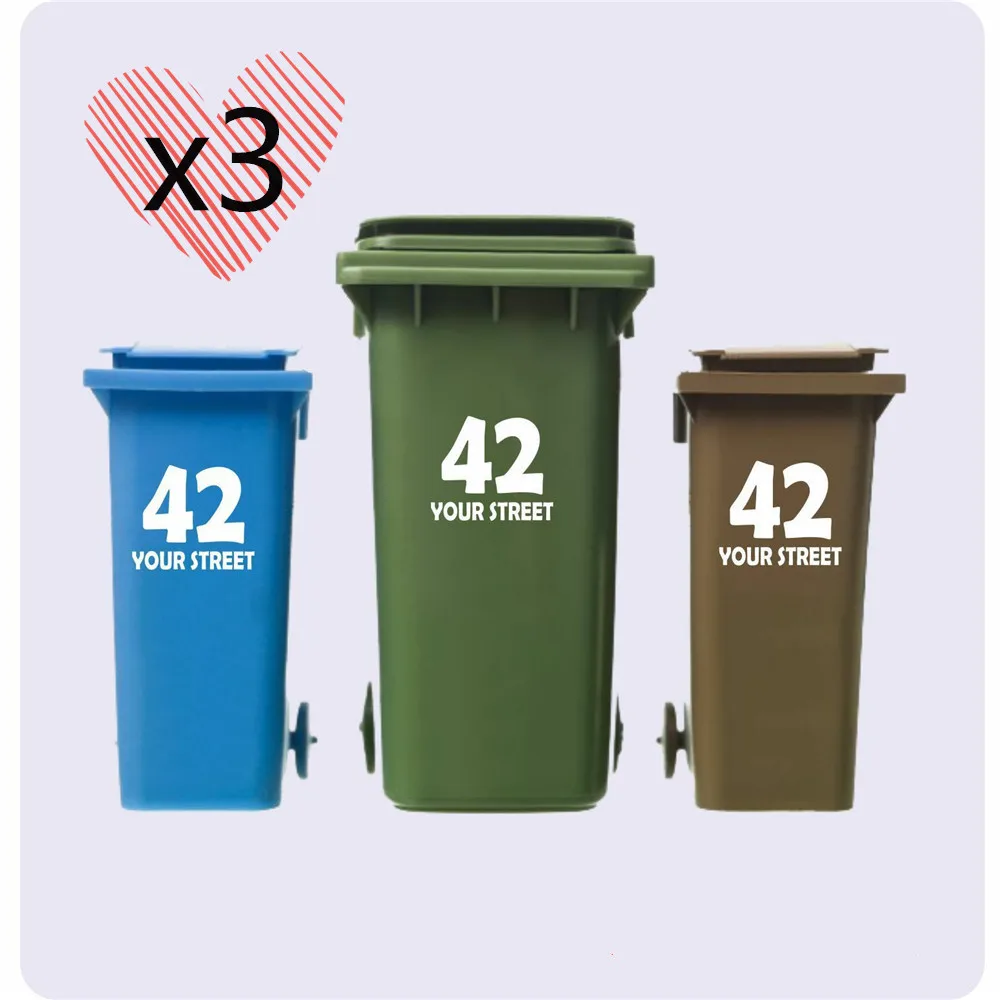WHEELIE BIN RECYCLING BOX NUMBER LETTER STICKERS VINYL DECAL