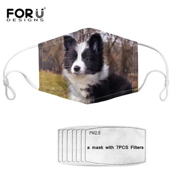 

FORUDESIGNS Animal Shetland Sheepdog Cute Design Kids Mask mascherine Anti Air Dust Mask Adult Reusable Mouth Cover Face Masks