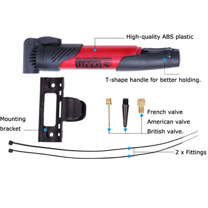 Tyre Pump Practical Durable ABS 4 Colors Tool Travel Mountain Bike Bike Pump Portable Inflator Cycling Accessories