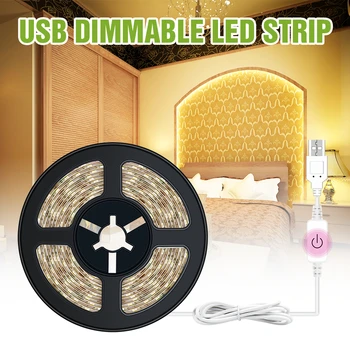 

LED Light Strip USB 5V IP65 Dimmer Touch Switch Cabinet Light 1M 2M 3M 4M 5M SMD2835 Led Strip Waterproof Home Bedroom Wall Lamp