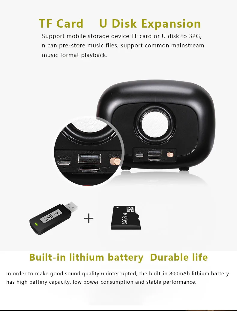 Американский ретро и Ностальгический Bluetooth динамик портативный подарок радио Plug In Card U диск мини аудио, Рождество