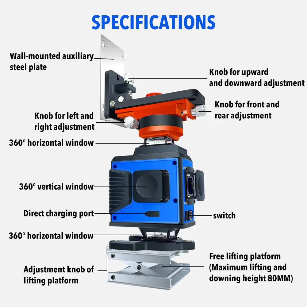 4d auto-nivelamento 360 horizontal e vertical cruz