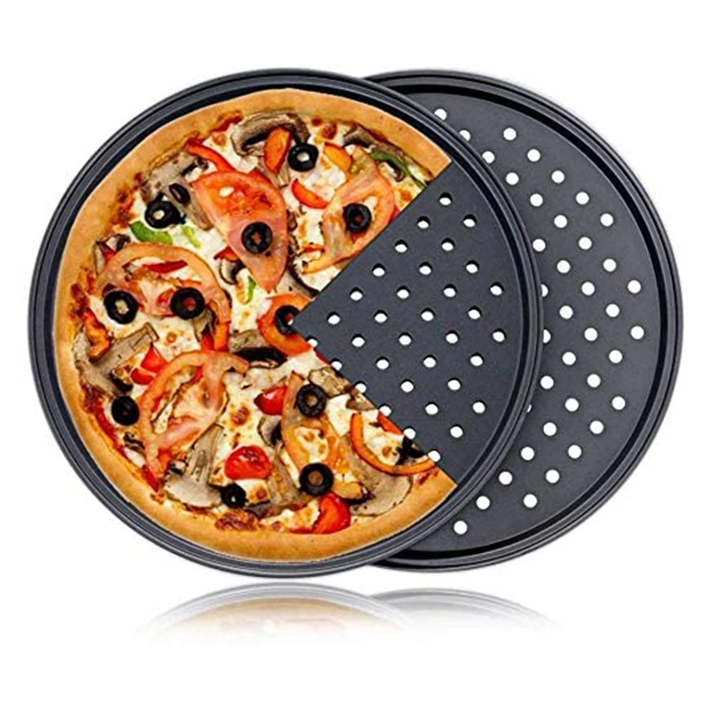 6/9/10/12 inch Round Pizza Plate Pizza Pan Deep Dish Tray Carbon Steel  Non-stick Mold Baking Tool Baking Mould Pan Pattern - AliExpress