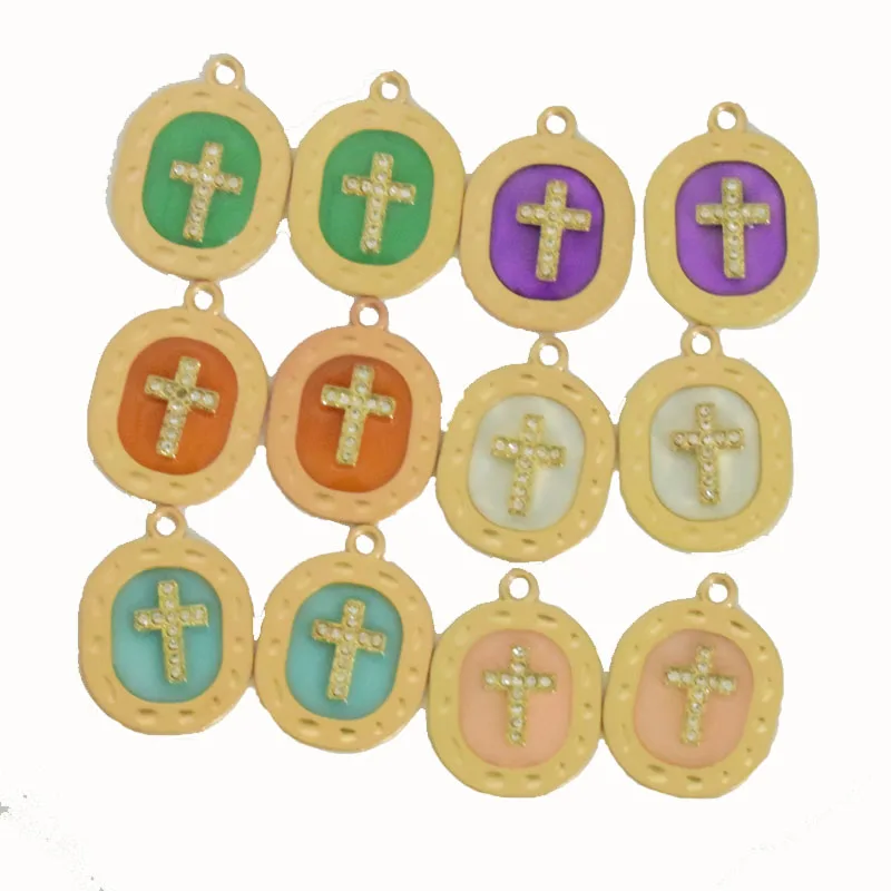 

1pair Cross Charm Pendant for Jewelry Findings Choker Necklace Pendant Metal Crystal Earring DIY Handmade Jewelry Making