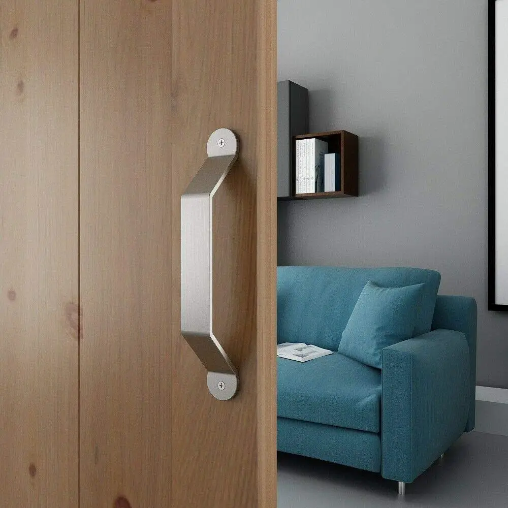 

10in Satin Nickel Side Mount Handle Pull for Sliding Barn Door American Style Set of 2