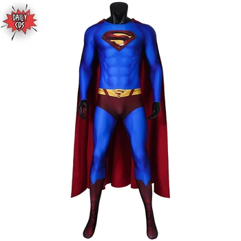 

Superhero Returns Clark Kent Zentai Fullbody Cosplay Jumpsuit with Clark Fancy Halloween Outfit Adult Men