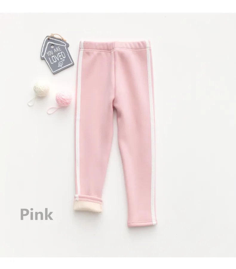 Baby Boys Girls Pants New Winter Kids Thicken Pants Children Kids Casual Warm Cashmere Velvet Trousers For Baby Leggings - Цвет: Pink