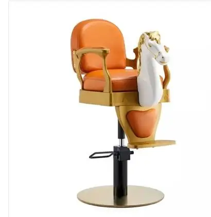 New children's hair chair cartoon Wooden horse chair children's hair cutting Zebra can lift