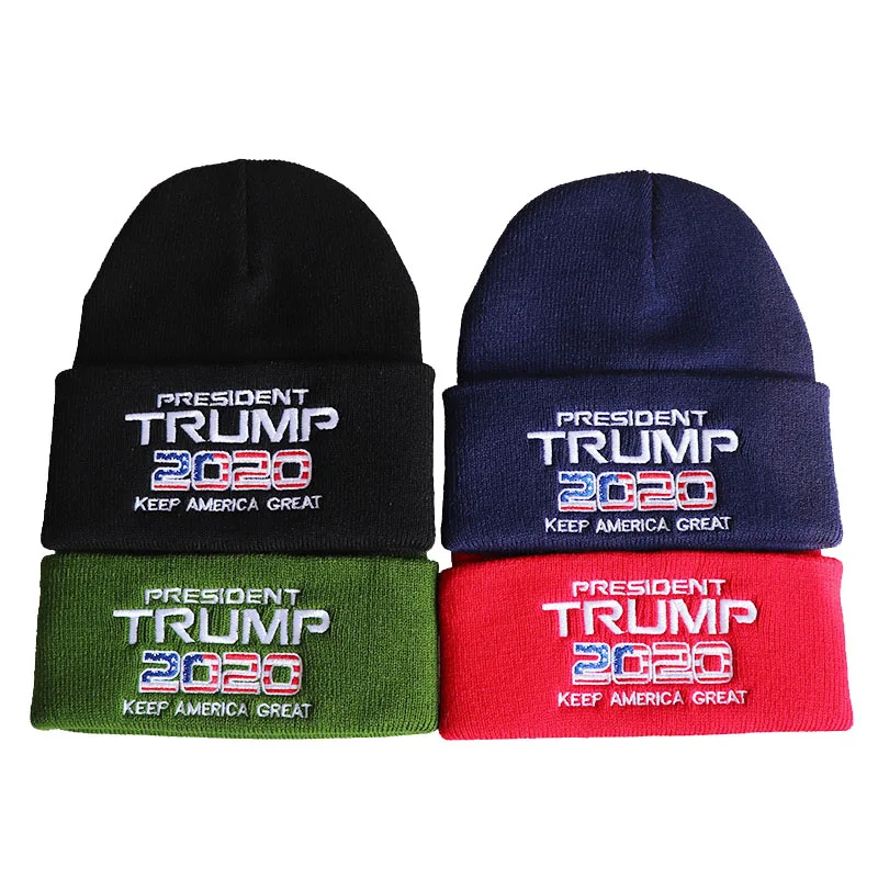 

Make America Great Again Hat Donald Trump 2020 Hat Cap Winter Unisex Knitted Embroidery Baseball Cap Hip Hop Hat