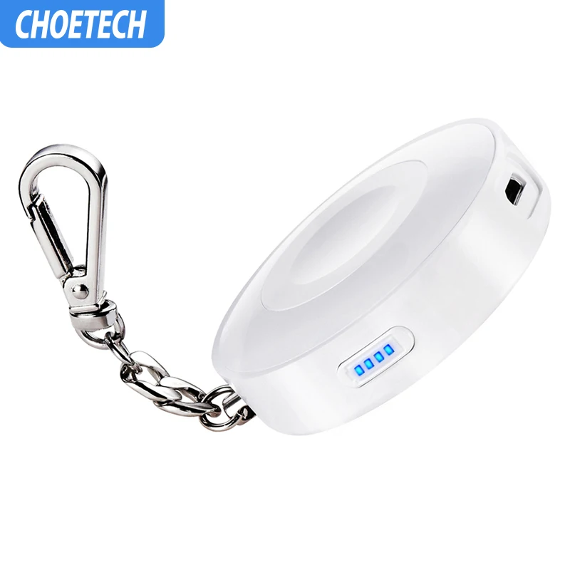 CHOETECH 900 мАч MFi сертифицированное Беспроводное зарядное устройство Магнитная зарядная док-станция с брелком для Apple Watch внешний аккумулятор банк питания