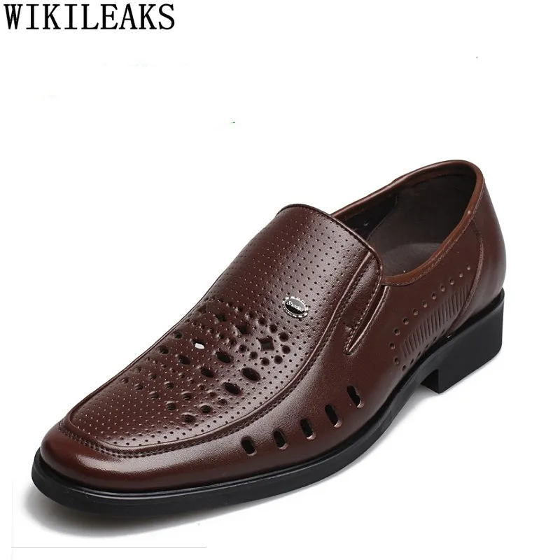 

Men Dress Shoes Leather Oxford Shoes for Men Formal Office Shoes Men Wedding Dress Man Sandals 2024 Summer Zapatos De Hombre