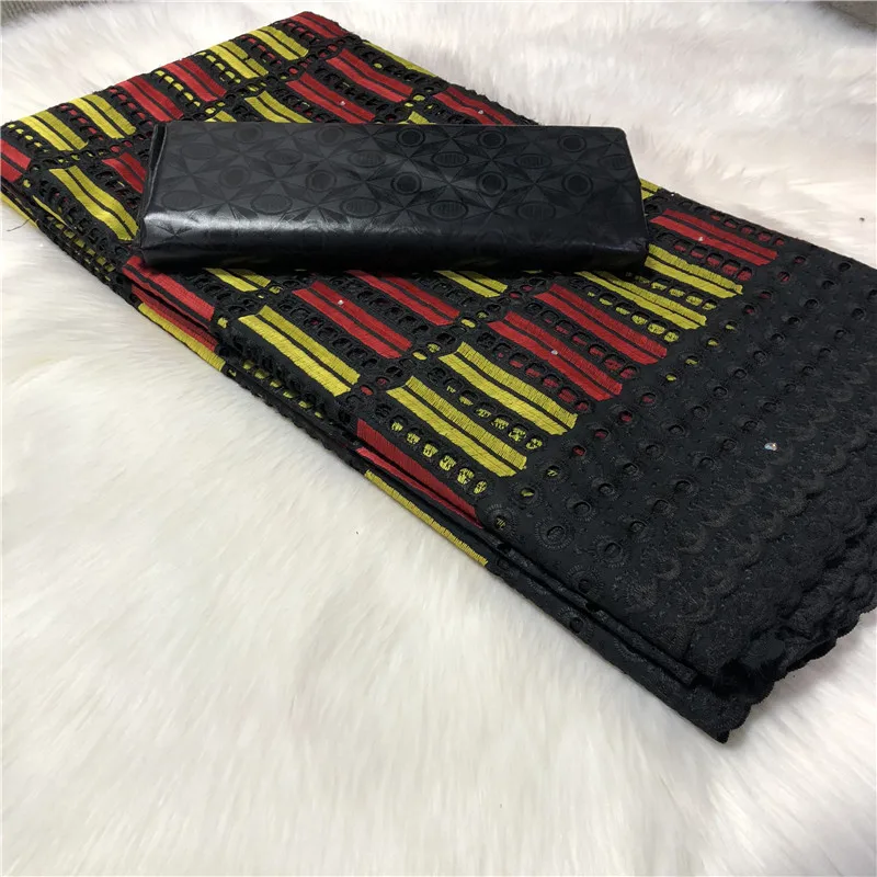 

2020 African New Balck swiss voile dry lace fabric voile lace with bazin riche handmade bazin 2.5yards+2.5yards
