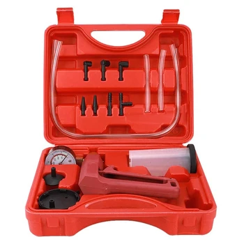 

17Pcs Hand Held Vacuum Pressure Pump Brake Bleeder Tester Tool Kit With Adapters For Car