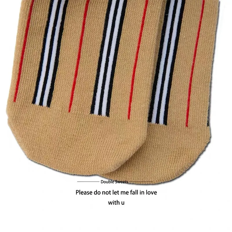 B/весенне-летние детские носки в полоску в стиле знаменитостей детские носки из чёсаного хлопка для мужчин и женщин детские футболки