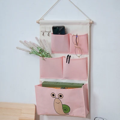 pink snail Настенный шкаф для одежды, подвесной органайзер для ключей, хлопковое белье, органайзер для хранения одежды, нижнего белья - Цвет: pink snail