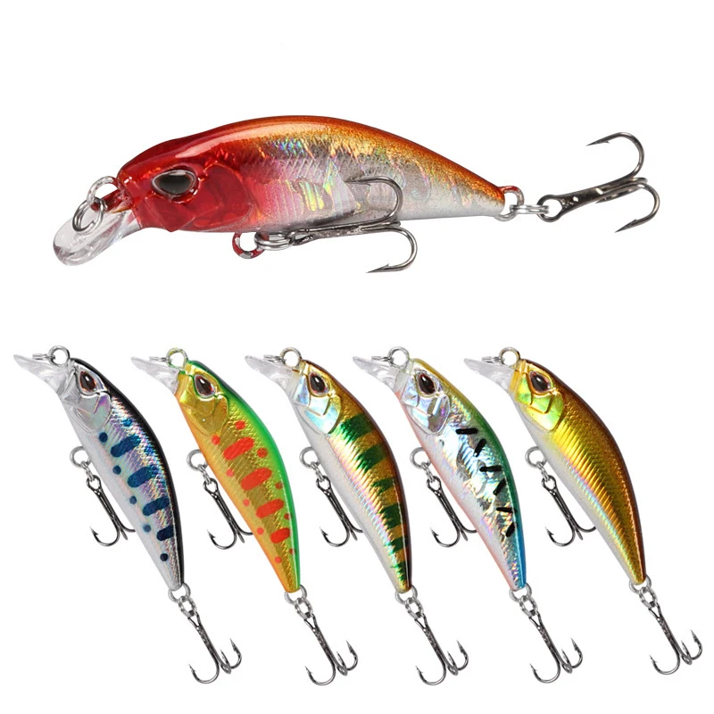 1Pcs 48mm 4g Sinking Mini Minnow Lure 10 Colors 3D Eyes Artificial Baits Hard Plastic Wobbler Fishing Pesca Tackle 48S | Спорт и