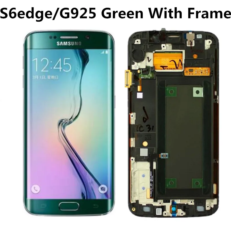 5,1 ''сменный супер AMOLED дисплей для SAMSUNG Galaxy s6 edge G925 G925F G925I lcd дигитайзер в сборе с рамкой