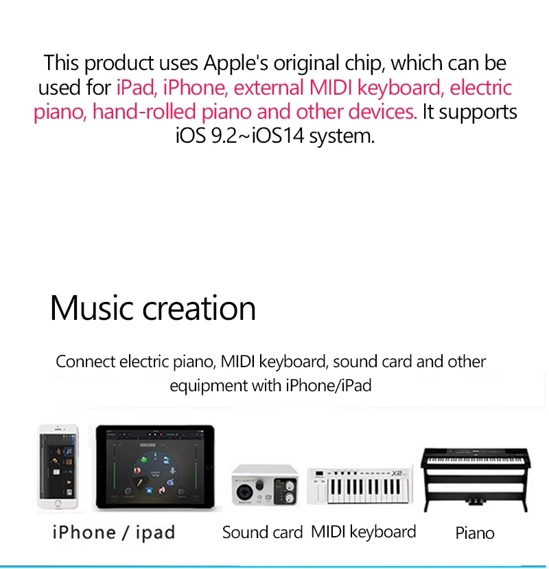 Usb-b Cabo de Áudio do Porto Quadrado Placa de Som Mixer Cabo de Dados para o Trabalho Elétrico Piano Elétrico para Iphone x Ios Ipad - Image 3