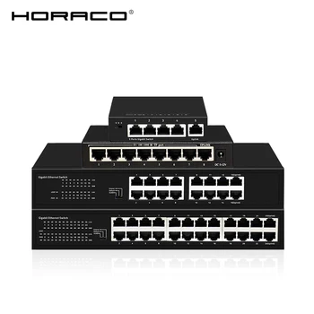 

5/8/16/24 Gigabit Ethernet Switch 10/100/1000Mbps RJ45 LAN Fast Desktop Network Switch with Loop Alarm VLAN Extend Function